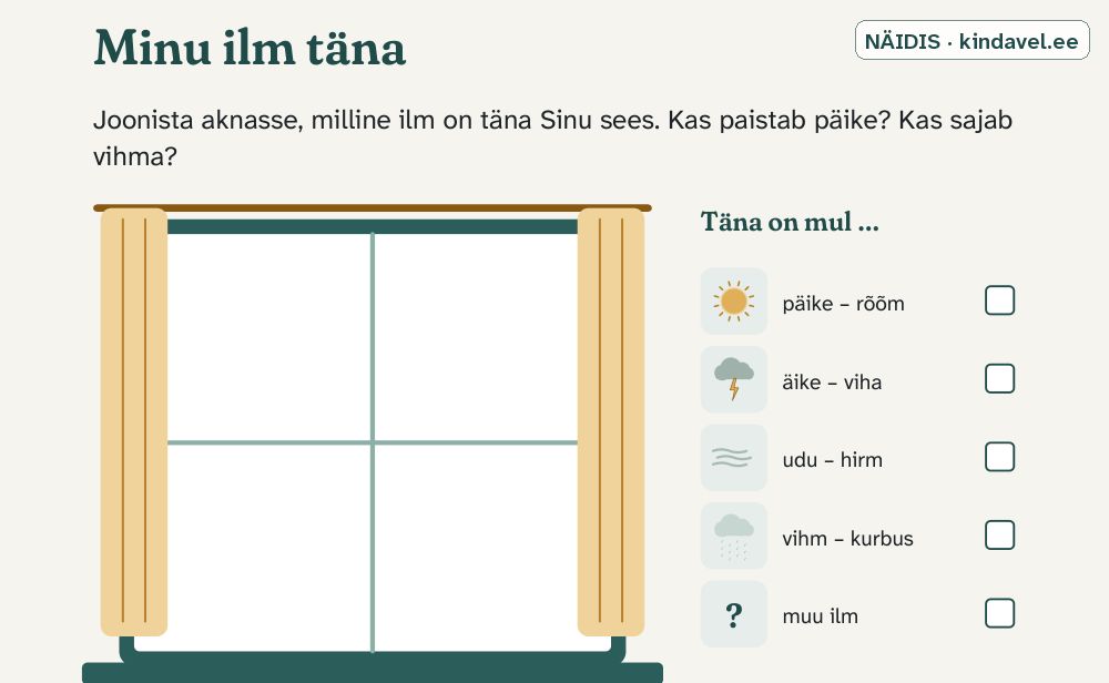 Väljalõige lehelt: Minu ilm täna (lk 26)